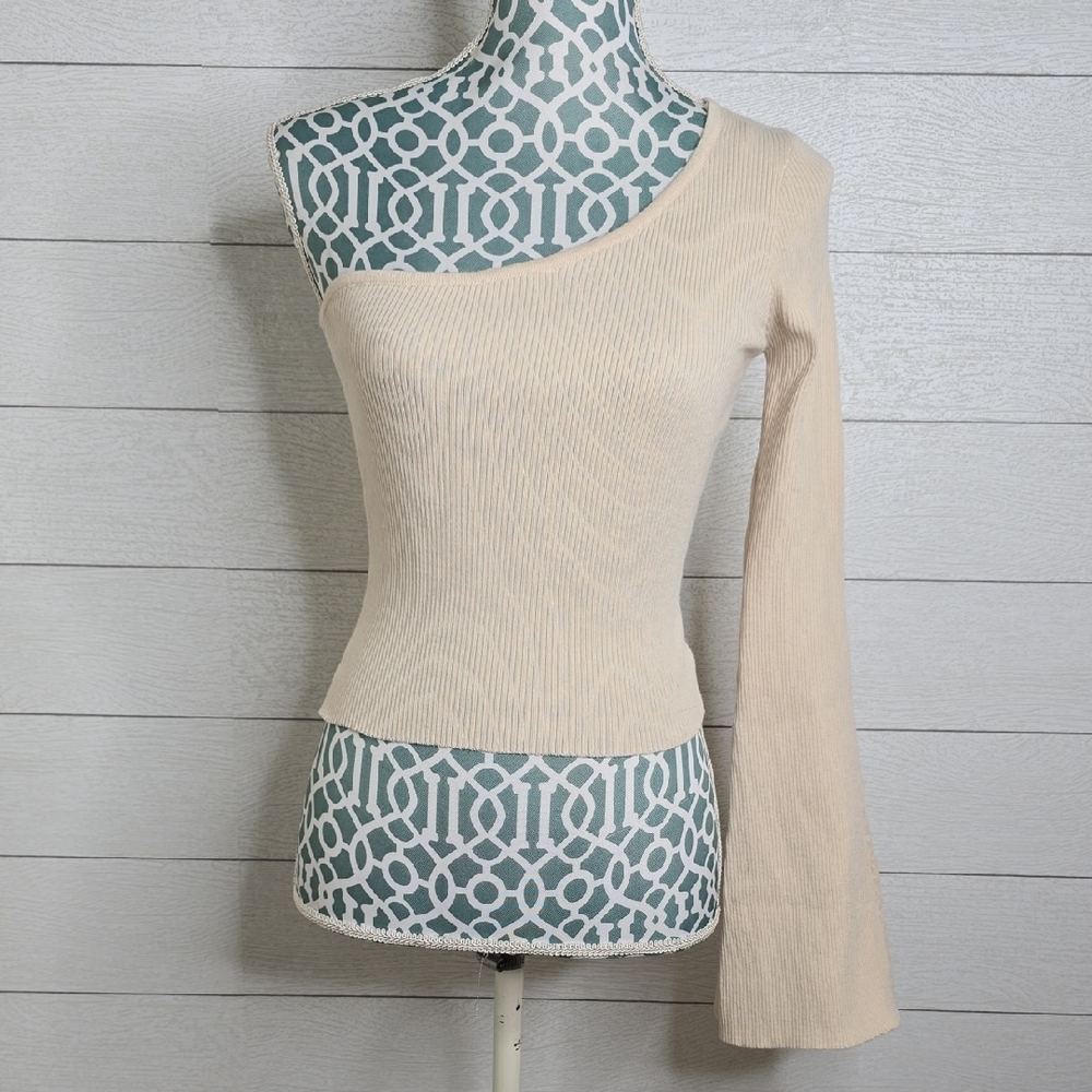 Emory Park Cream One-Shoulder Sweater